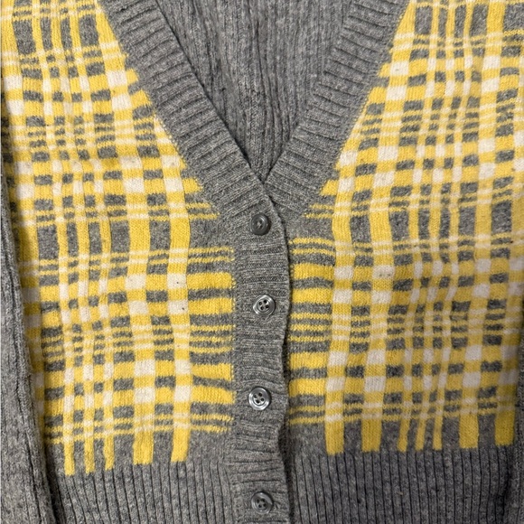 Mossimo Supply Co. Gray and Yellow Y2K Checkered Cardigan - Picture 3 of 4